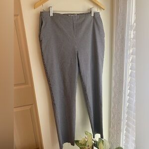 Rachel Zoe Gingham Cropped Ankle Pants Pull On Black White Size 6 Women’s Fitted